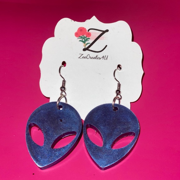 Alien Resin Earrings - Picture 1 of 1
